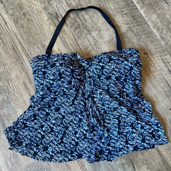 Ava and Viv women’s Tankini swim strapless top blue black, 18W - Picture 1 of 6